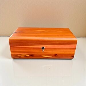 Vintage Lane Mid-Century Miniature Cedar Chest Jewelry Box WITH Key